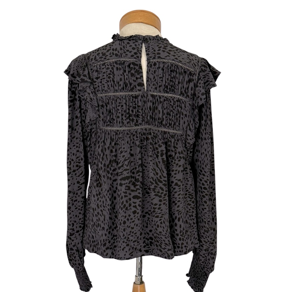 RAILS Kadi Top Spotted Slate Charcoal Gray Women's Small - Picture 7 of 12